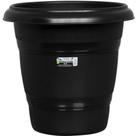 Kit 2 Vaso de Planta Redondo 22 cm plastico Preto Jardim