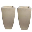 Kit 2 Vaso Quadrado De Polietileno 41cm Para Plantas E Flores