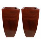 Kit 2 Vaso Quadrado De Polietileno 41cm Para Plantas E Flores