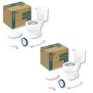 Kit 2 Vaso Sanitário com Caixa Acoplada com Acionamento Lateral e Assento Soft Close
