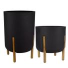 KIT 2 Vasos Cilíndricos Decore 33 e 34 (Cor Chumbo) JAPI