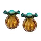 Kit 2 Vasos Trouxinhas de Murano - Laradore Verde e Âmbar