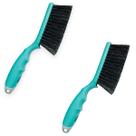 Kit 2 vassoura escova vassourinha de mão multiuso compel 27cm espanadeira nylon limpeza dia a dia balcão bancada, cinza churrasqueira