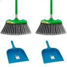 Kit 2 Vassoura Nylon Multiuso Cabo 1,20 Metros Com Pá de Lixo Kit 2 Vassoura Nylon Multiuso Cabo 1,20 Metros Com Pá de Lixo