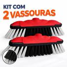 Kit 2 Vassouras Teteia Cerdas Macias Varrer Casa Compacta Para Pisos Não Risca Sem Cabos