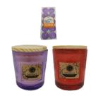 Kit 2 velas aromaticas perfumadas doce de rosas vermelho e pink