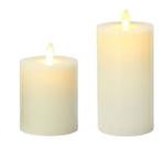 Kit 2 Velas De Led Gigante Parafina Chama Viva 25 E 30 Cm