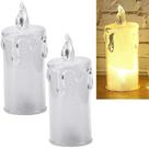 Kit 2 Velas LED Transparente 8cm Luz Eletrônica Decorativa