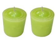 Kit 2 Velas Perfumadas Com Aroma De Capim-limão - Cor Verde