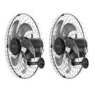 Kit 2 Ventilador 6 Pás Bivolt Oscilante 50cm Cor Preto