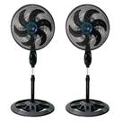 Kit 2 Ventiladores Coluna Pedestal Super Power 220v Preto