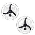 Kit 2 Ventiladores Osc Parede 60cm Preto - 127v 490 Kit 2 Ventiladores Osc Parede 60cm Preto - 127v 490