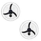 Kit 2 Ventiladores Osc Parede 60cm Preto - Bivolt 543 Kit 2 Ventiladores Osc Parede 60cm Preto - Bivolt 543
