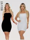 KIT 2 Vestidos Coladinho sem alça Tecido Grosso Moda Gringa Vestido Balada