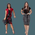 Kit 2 Vestidos Feminino Moda Evangélica Midi Feminino Festas Casamento Civil Madrinha Lançamento Inverno Plus Size