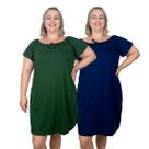 Kit 2 Vestidos Manga Curta Feminino Plus Size Ciganinha Midi Kit 2 Vestidos Manga Curta Feminino Plus Size Ciganinha Midi