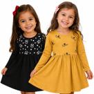 Kit 2 Vestidos Manga Longa Infantil Sortidos