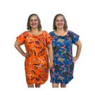 Kit 2 Vestidos Moda Ciganinha Estampados Ombro a Ombro