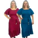 Kit 2 Vestidos Plus Size Longos Moda 3 Marias Confortável