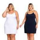 Kit 2 Vestidos Segunda Pele Segurança Feminino Anágua Plus Size Alça Fina Kit 2 Vestidos Segunda Pele Segurança Feminino Anágua Plus Size Alça Fina