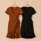 Kit 2 Vestidos Transpassados Brisa Luxo Kit 2 Vestidos Transpassados Brisa Luxo