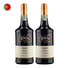 Kit 2 Vinhos Poças Porto Ruby Tinto Portugal 750ml