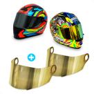 Kit 2 Viseiras de Capacete Dourado Proteção UV Acessórios Motociclistas.