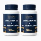 Kit 2 Vitamina D3 2000 UI com K2 MK7 100mcg 240 Cápsulas Suplemento Kit 2 Vitamina D3 2000 UI com K2 MK7 100mcg 240 Cápsulas Suplemento