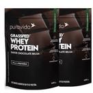 Kit 2 Whey Protein Concentrado Chocolate Belga 450g PuraVida