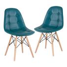 KIT - 2 x cadeiras estofadas Eames Eiffel Botonê - Base de madeira clara