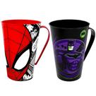 Kit 2 Xícara Plástica Infantil Homem Aranha e Batman Libre de BPA