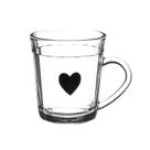 Kit 2 Xícaras Caneca Americana Vidro Coração 200 ml