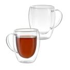 Kit 2 Xícaras em Vidro Borossilicato Parede Dupla 350ml Preta