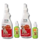 Kit 2 Xixi Stop e 2 Pipi Certo Pet Clean Educador Sanitário para Cães Xixi não e Xixi Sim Pet Clean