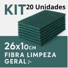 Kit 20 Até 100 Unidades Fibra Verde Esponja 25 x 10 cm ESPONFLORA Limpeza Multiuso para Limpeza Profissional Tamanho:20