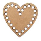 Kit 20 Base Coração 10cm em MDF cru para Cesto Crochê Fio De Malha