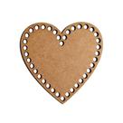 Kit 20 Base Coração 20cm em MDF cru para Cesto Crochê Fio De Malha