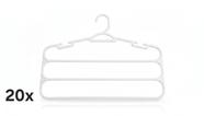 Kit 20 Cabide Branco para Calças 3 Divisórias Reforçado Kit 20 Cabide Branco para Calças 3 Divisórias Reforçado