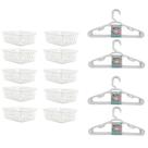 Kit 20 cabide infantil 10 cesto multiuso branco guarda roupa