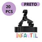 KIT 20 Cabide Infantil Titureiro De Luxo Executivo Reforçado Organizar Roupas Closet -PRETO