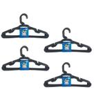 Kit 20 Cabides Infantil Plástico Reforçado 28x14cm Preto Trioplast