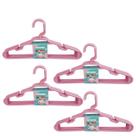 Kit 20 Cabides Infantil Plástico Reforçado 28x14cm Rosa Trioplast