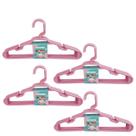 Kit 20 Cabides Infantil Rosa Plástico Reforçado 28x14cm