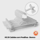 Kit 20 Cabides Para Saia E Shorts Com Presilha Plastico Reforçado - BRANCO Kit 20 Cabides Para Saia E Shorts Com Presilha Plastico Reforçado - BRANCO