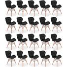 Kit 20 Cadeiras de Jantar Charles Eames Slim Wood Estofada - Preto Kit 20 Cadeiras de Jantar Charles Eames Slim Wood Estofada - Preto