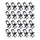 Kit 20 Cadeiras de Madeira Dobravel Preto