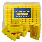 Kit 20 Caixa de Luz 4x2 Amarela Reforçada Para Embutir em Parede