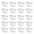 Kit 20 Caixa Organizadora 27 Litros Plástica Transparente Livre BPA Plasvale