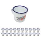 Kit 20 canecas café esmaltada branca 150ml retrô