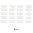 Kit 20 Cestos Multiuso Organizador Pequeno 16x12x6Cm Branco